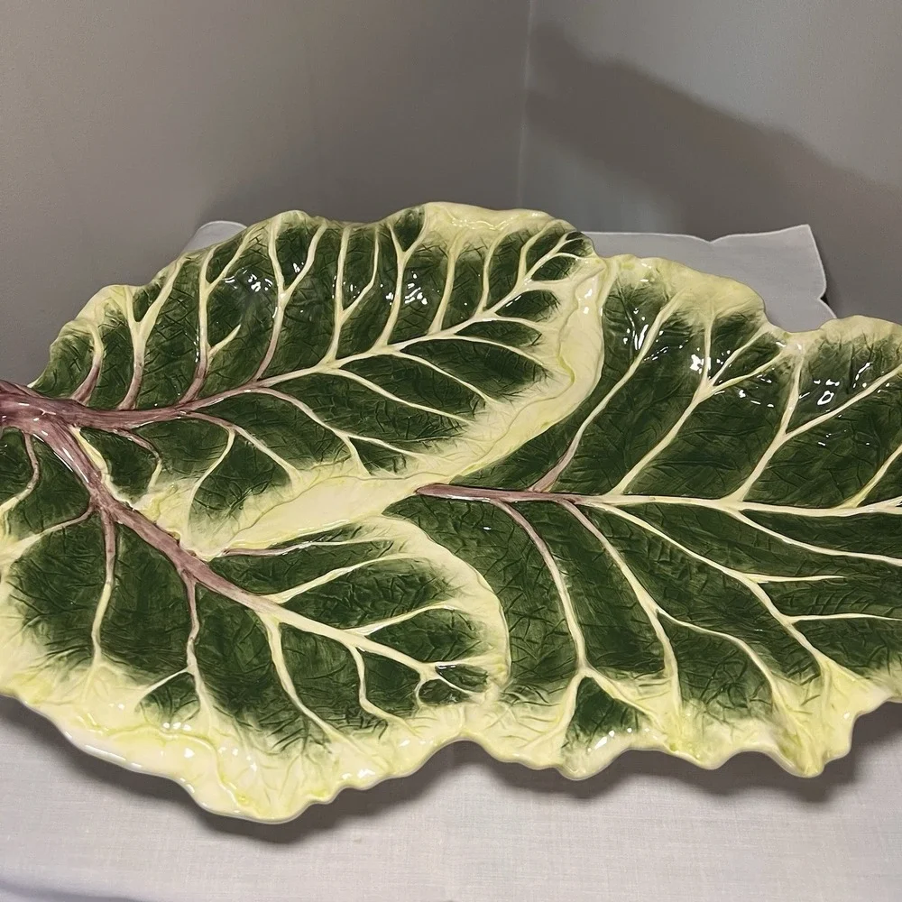 Fitz & Floyd Le Marche Cabbage Leaf Serving Platter 21